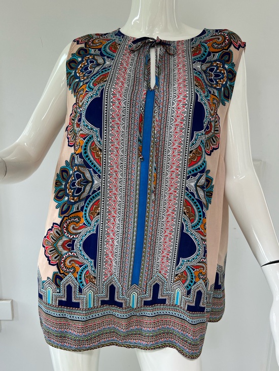 Cynthia Rowley Tops - Women’s Boho Paisley Print Sleeveless Blouse Tunic Top summer wear XL
